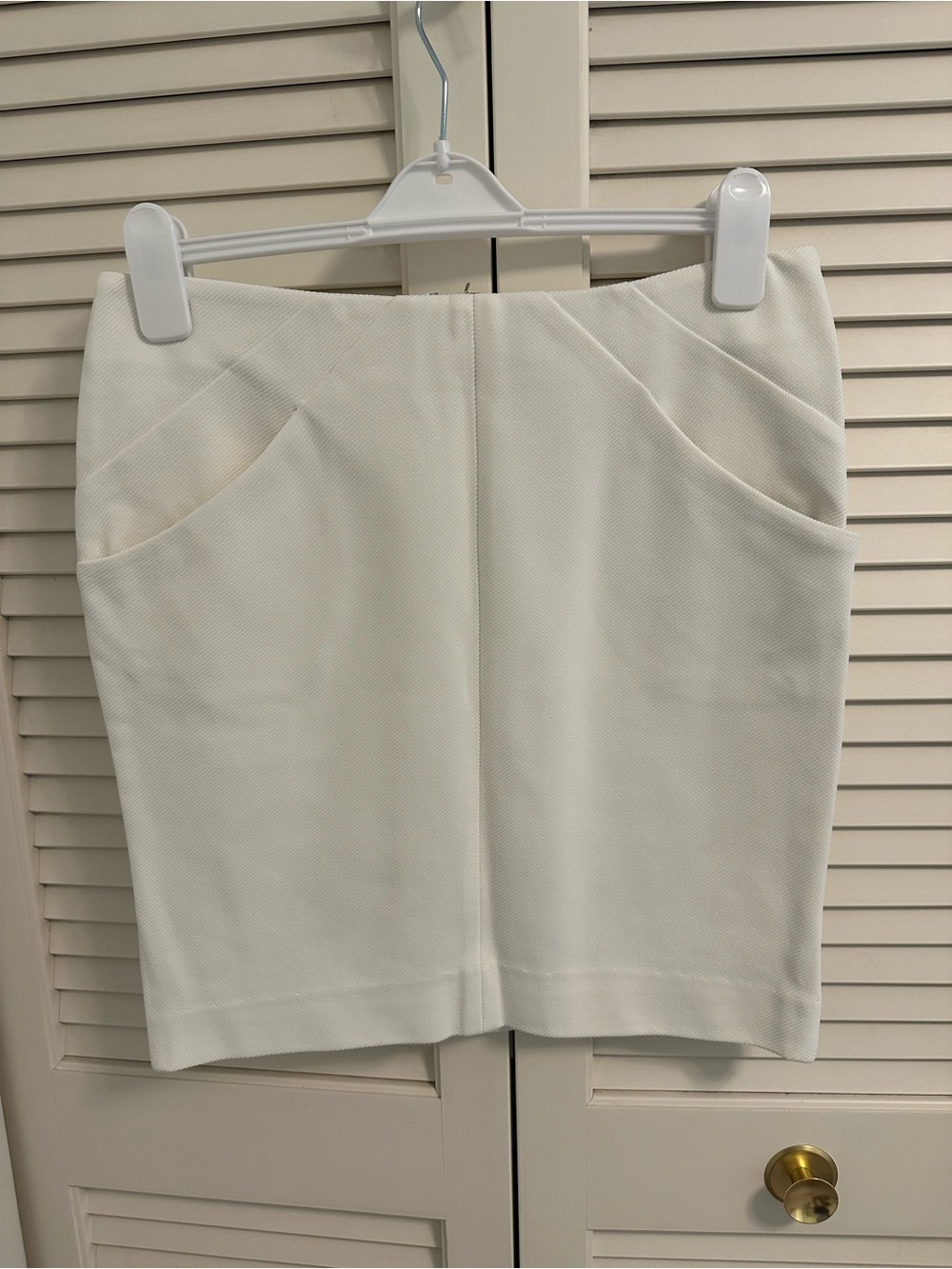 Dione Von Furstenberg Women's White Textured Pocket Skirt